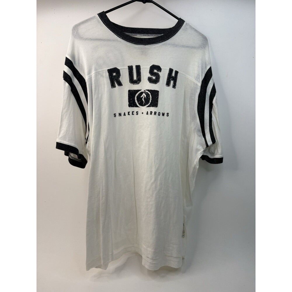 Rush Snakes & Arrows Men's XL Stitched Skate Affliction Style Y2K White T-Shirt
